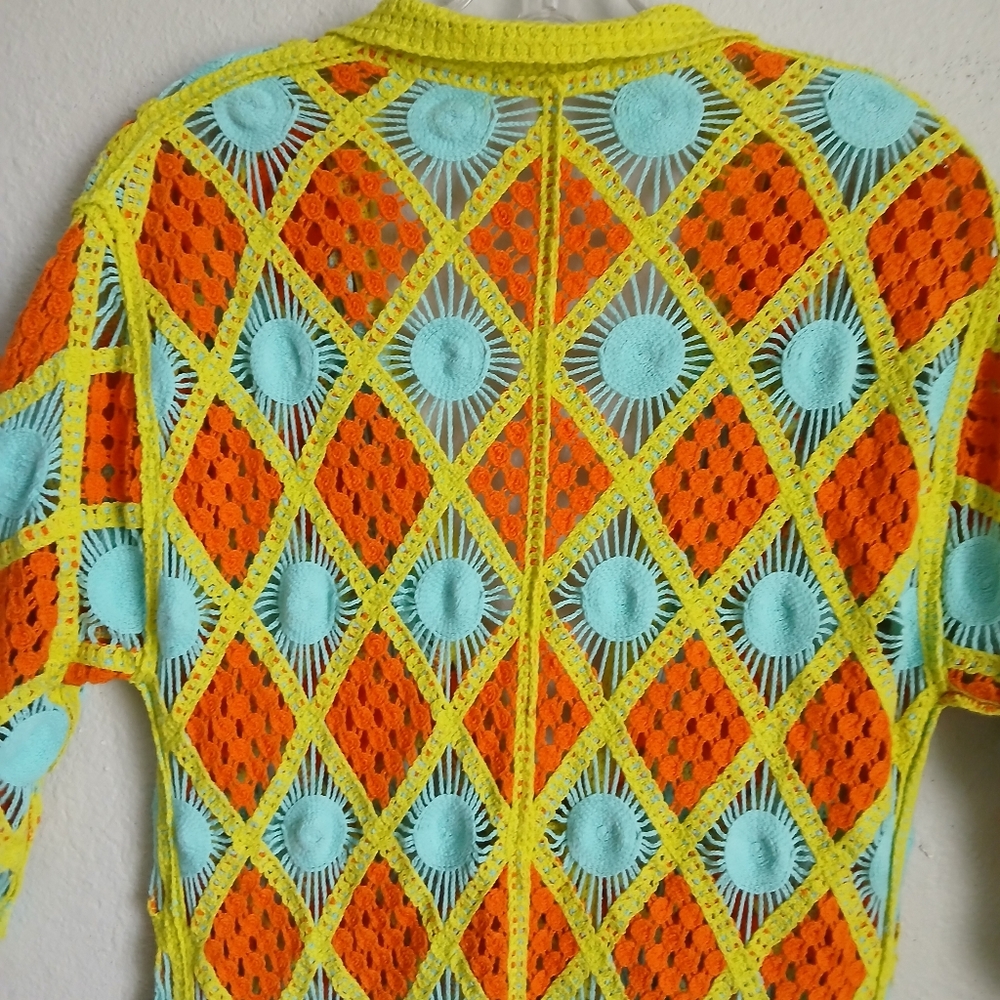 Urban Outfitters High Tide Crochet Cover Up Size Small Colorful - Picture 6 of 12